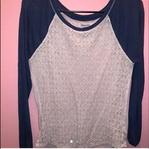 Aeropostale jean blue had sleeve lace long sleeve